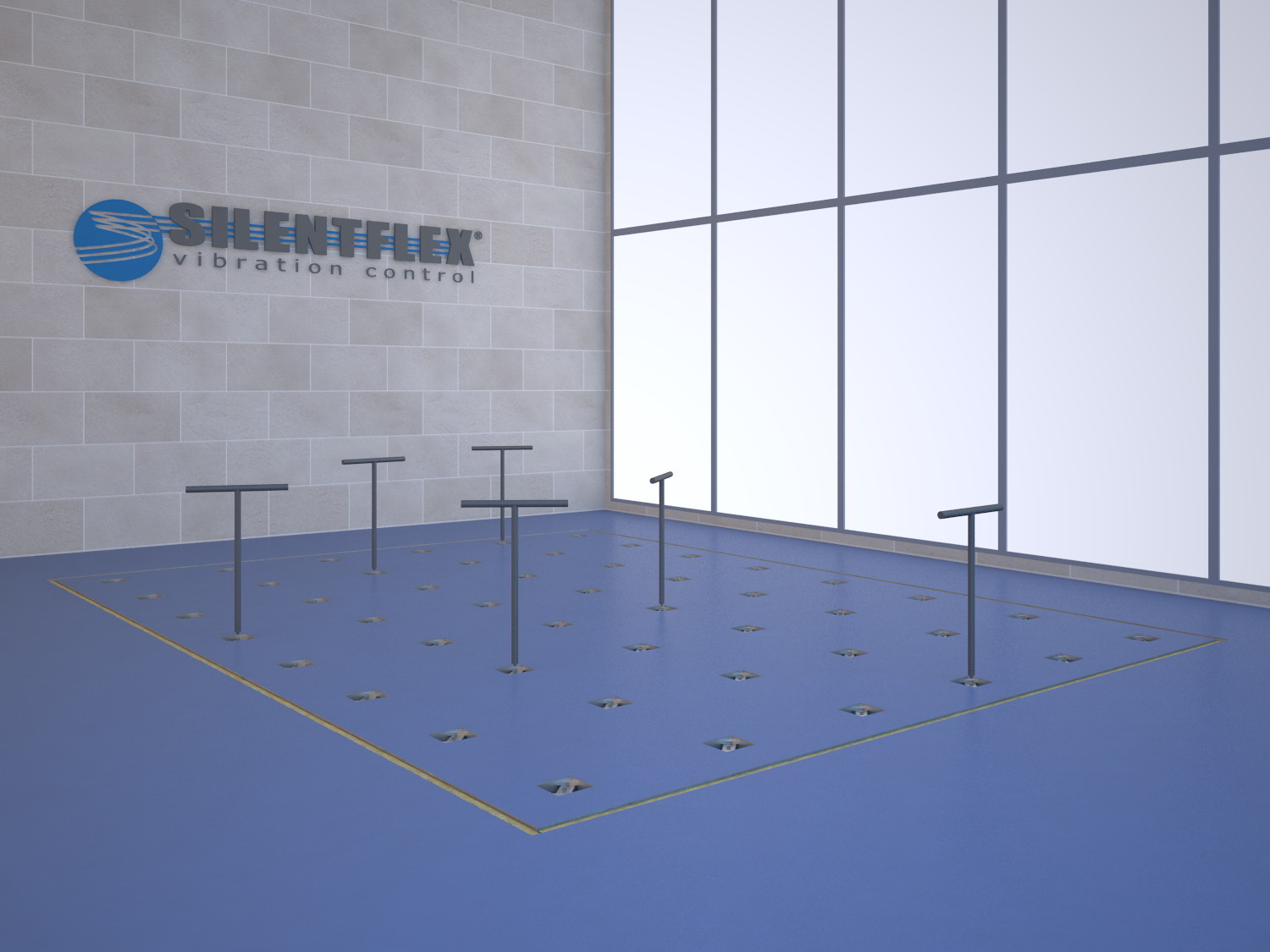 anti vibration floating slab step 8